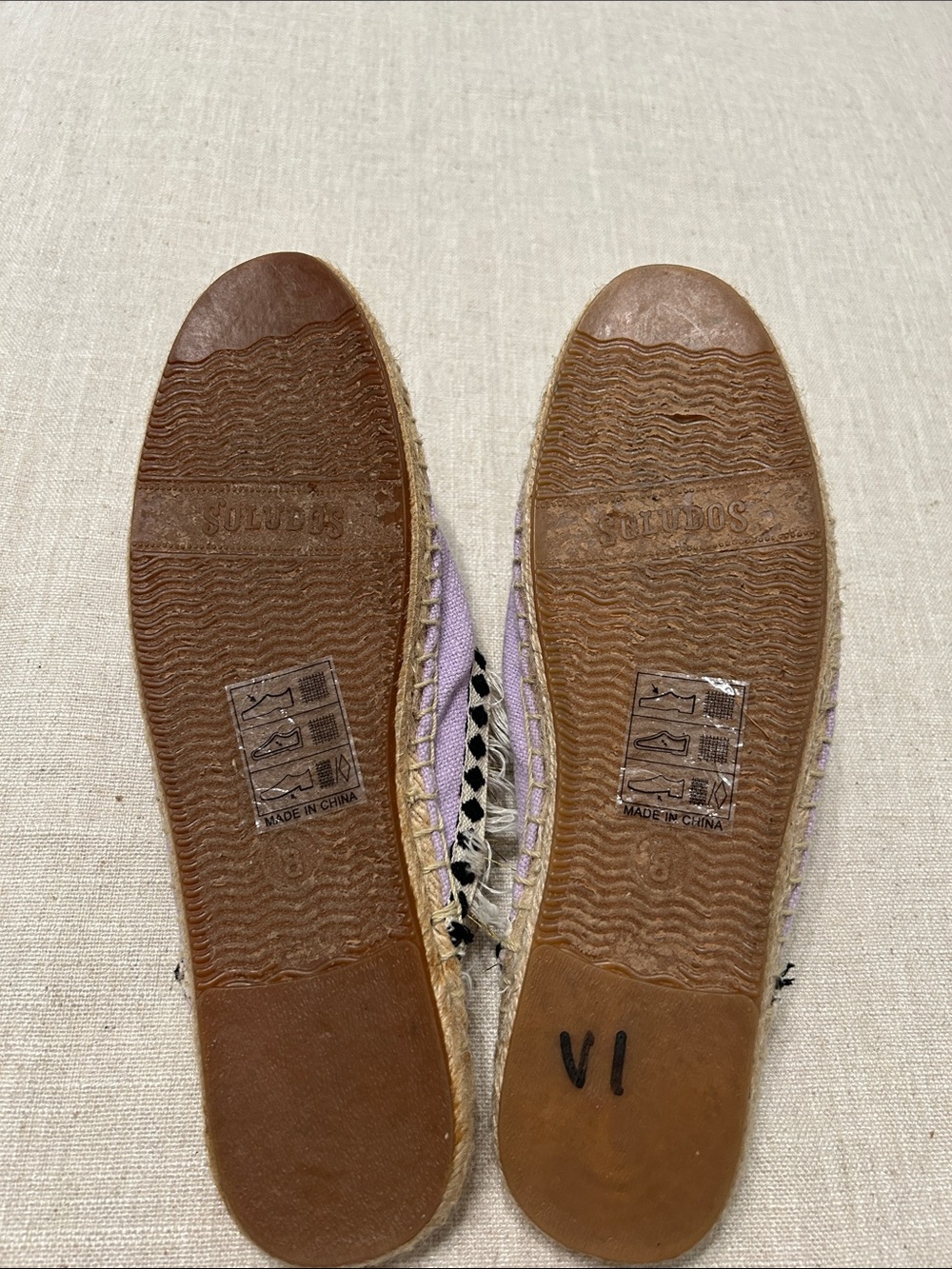 Soludos Coco Espadrille Slides Lavender Pom Pom Bohemian Tassel Summer Jute Sz 8 - Picture 5 of 9
